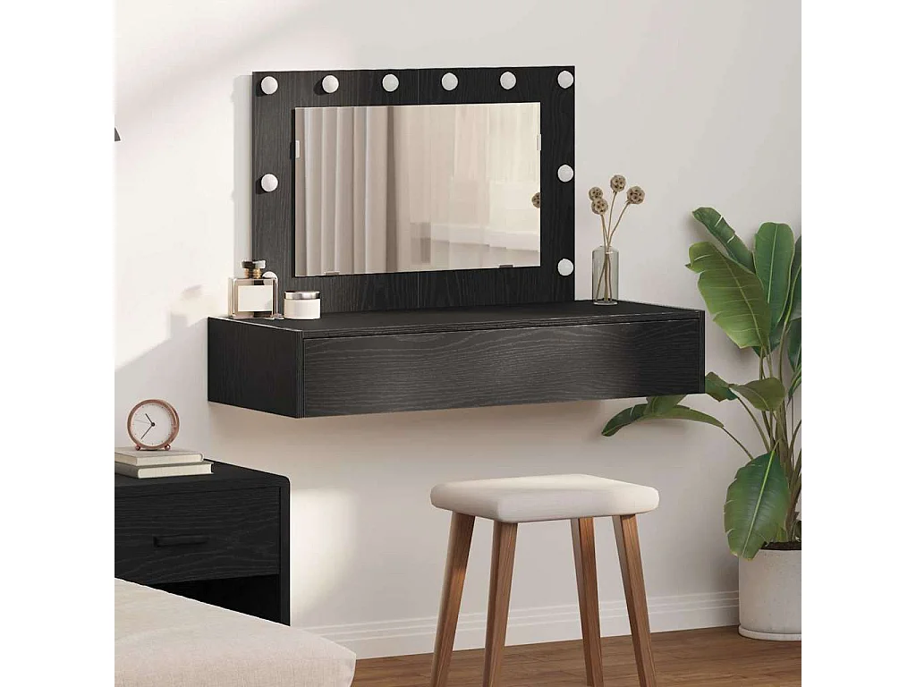 Table de Toilette Noir 100 x 40 x 70 cm Bois d'ingénierie