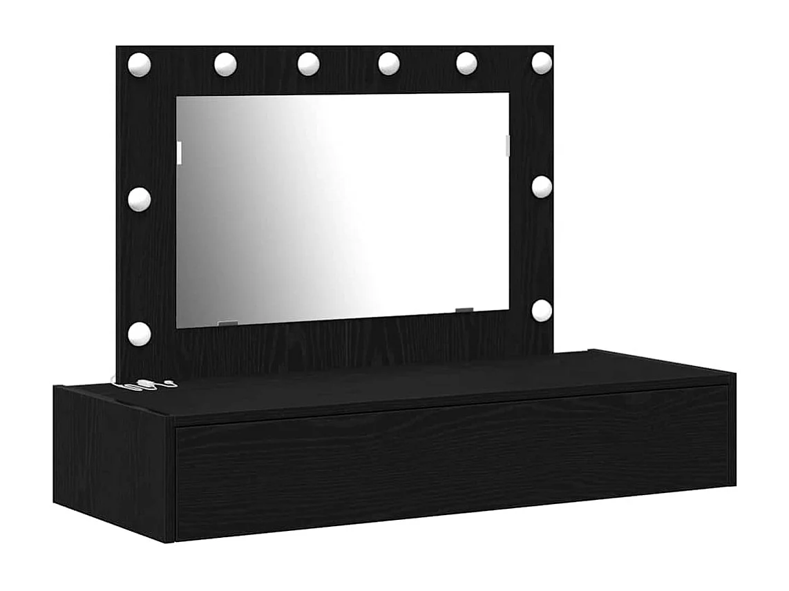 Table de Toilette Noir 100 x 40 x 70 cm Bois d'ingénierie