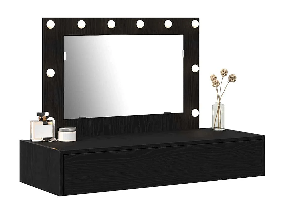 Table de Toilette Noir 100 x 40 x 70 cm Bois d'ingénierie