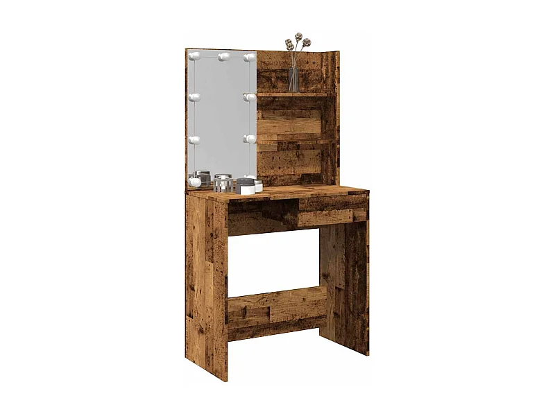 Coiffeuse avec LED vieux bois 74,5x40x141 cm