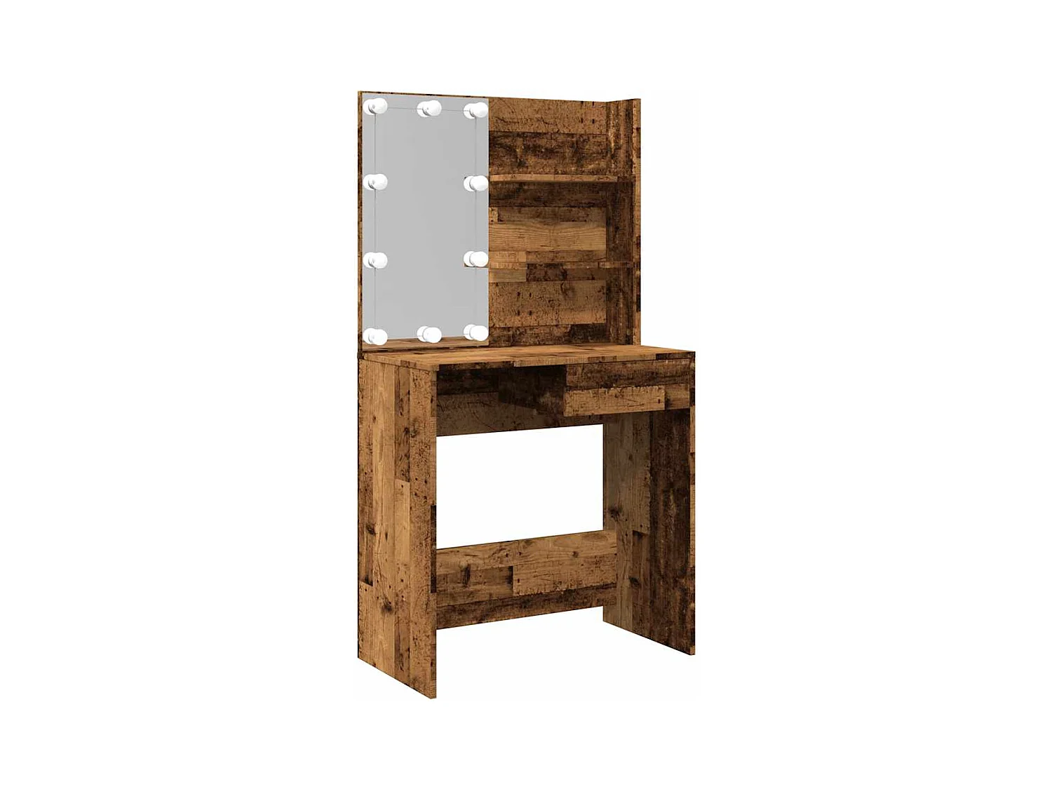 Coiffeuse avec LED vieux bois 74,5x40x141 cm