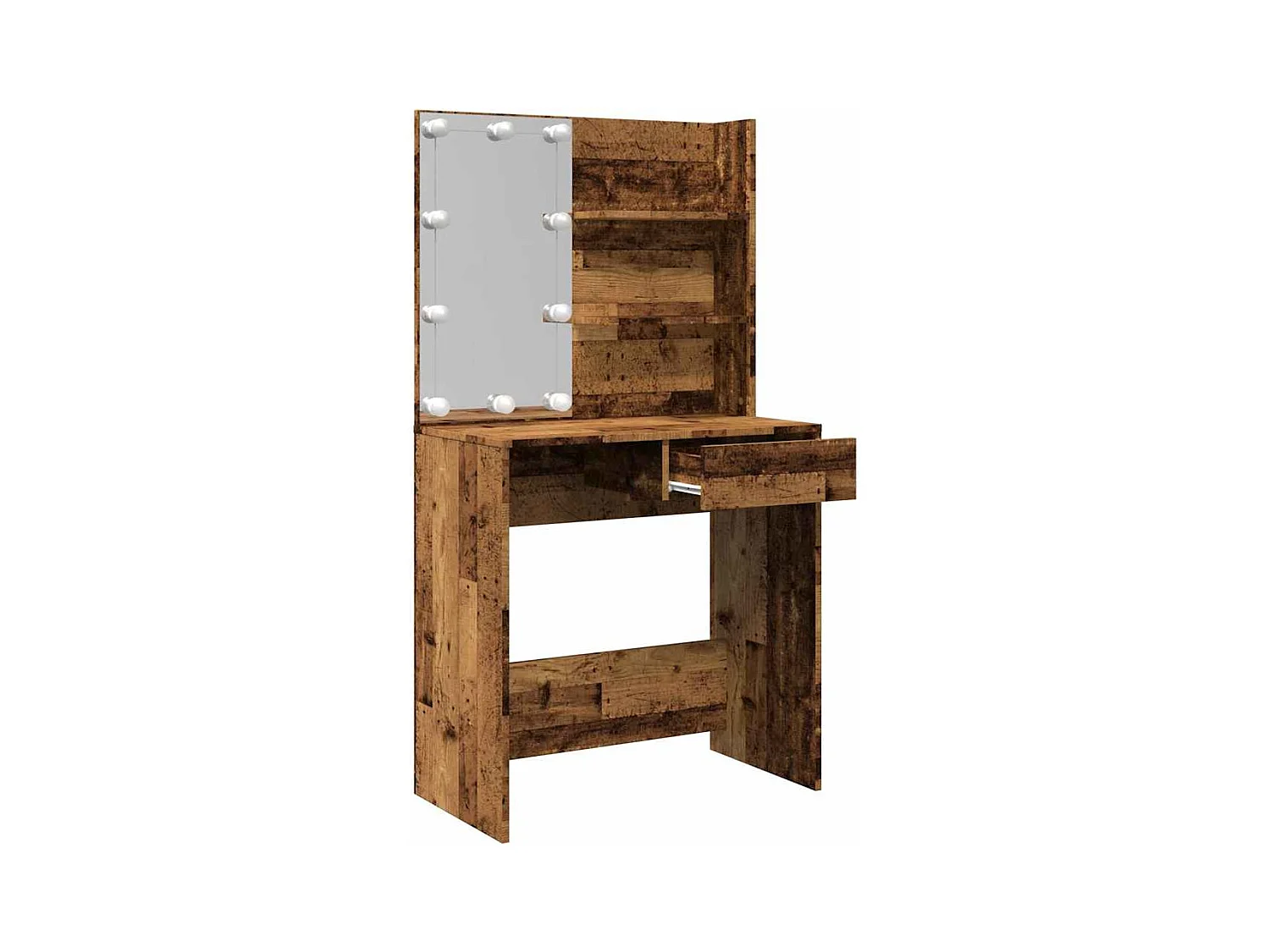 Coiffeuse avec LED vieux bois 74,5x40x141 cm