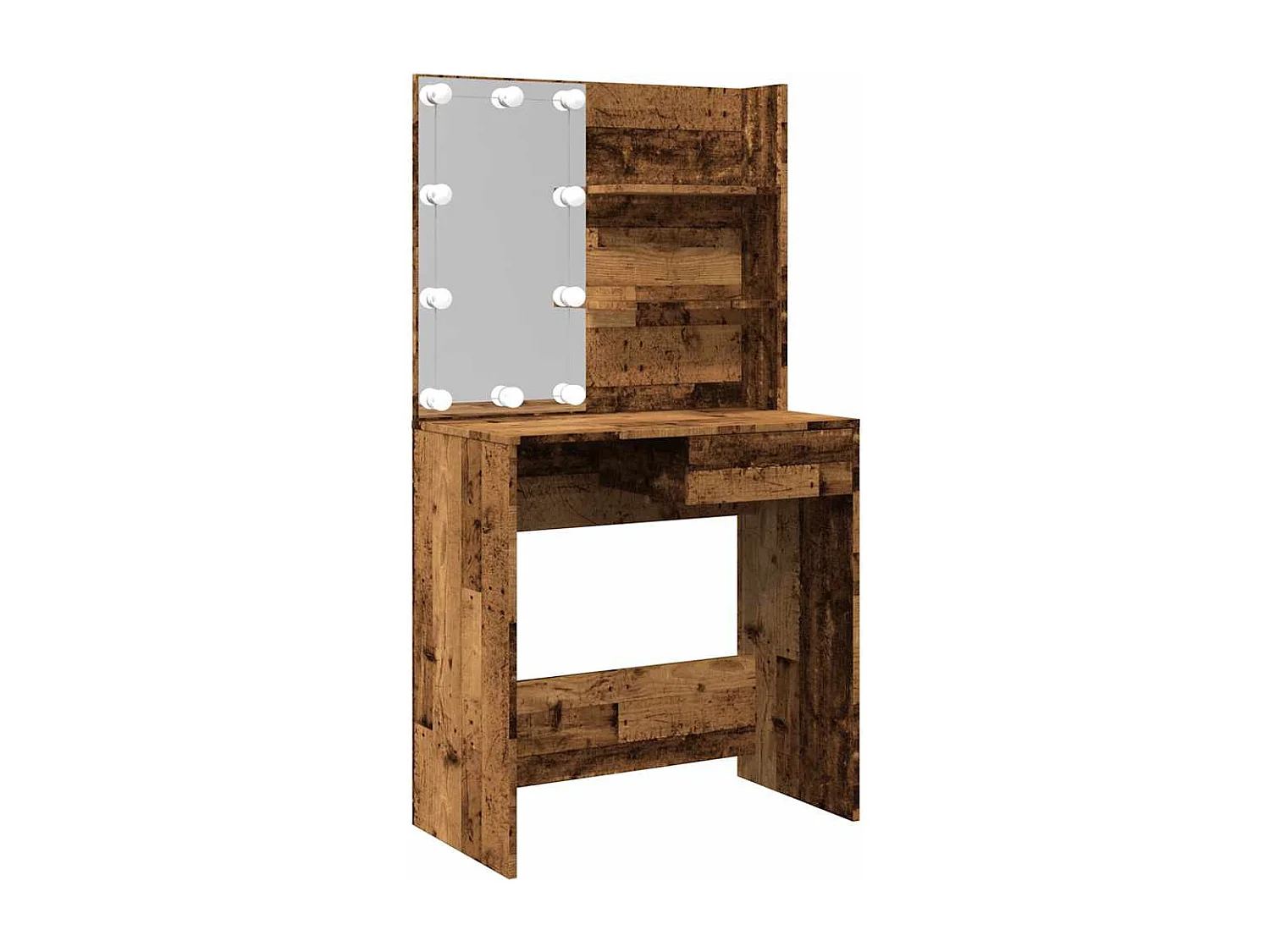 Coiffeuse avec LED vieux bois 74,5x40x141 cm
