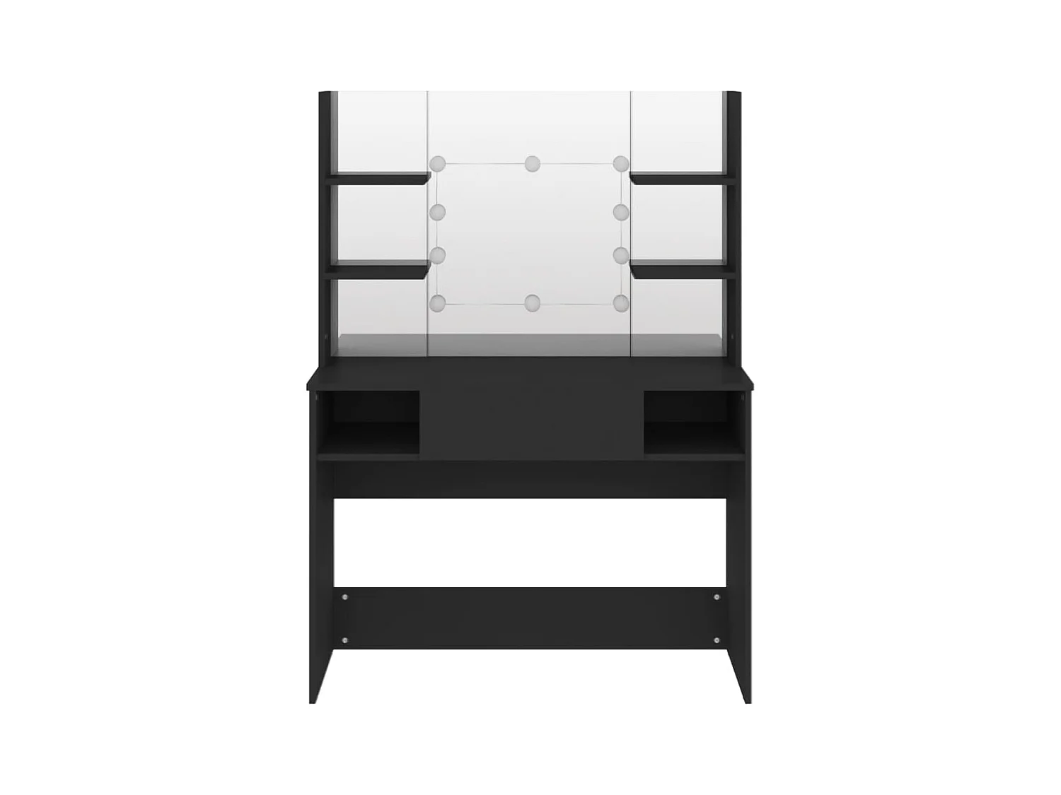 Mesa de maquillaje con iluminación LED 100x40x135 cm MDF Negro