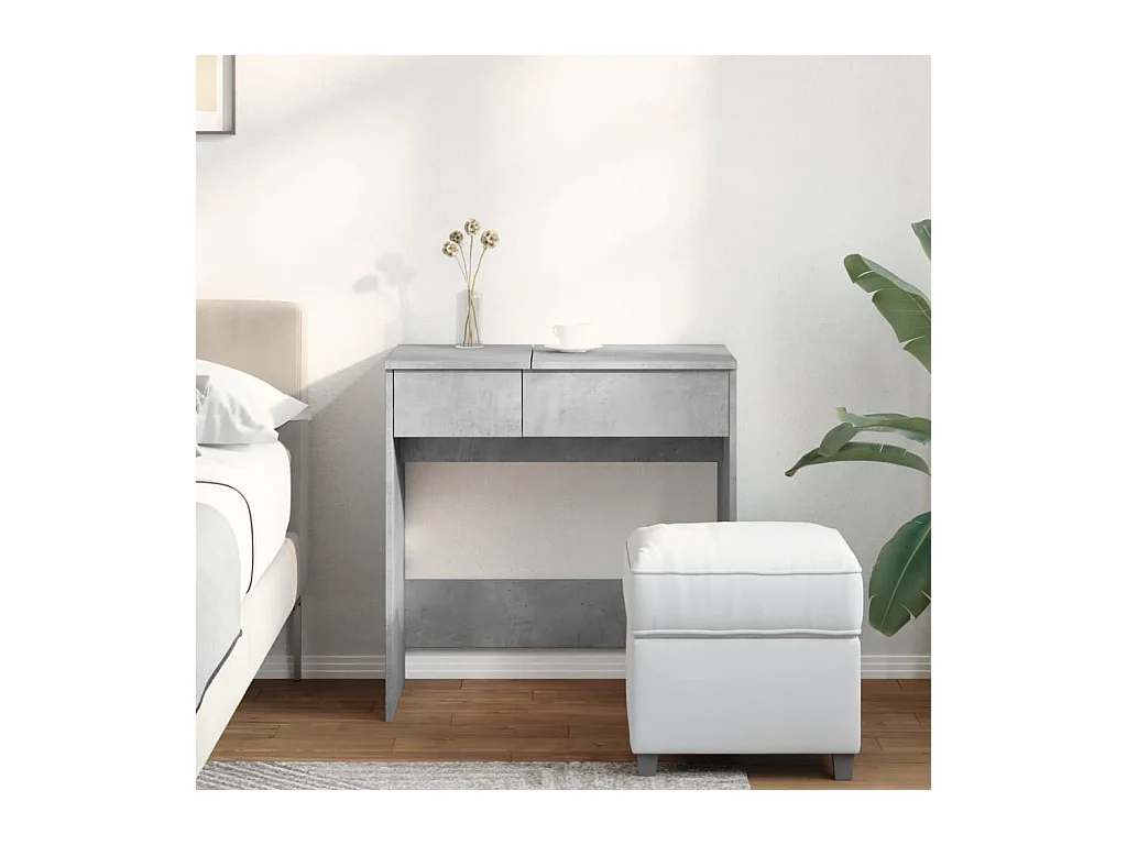 Toletta con specchio grigio cemento 73x46,5x120 cm