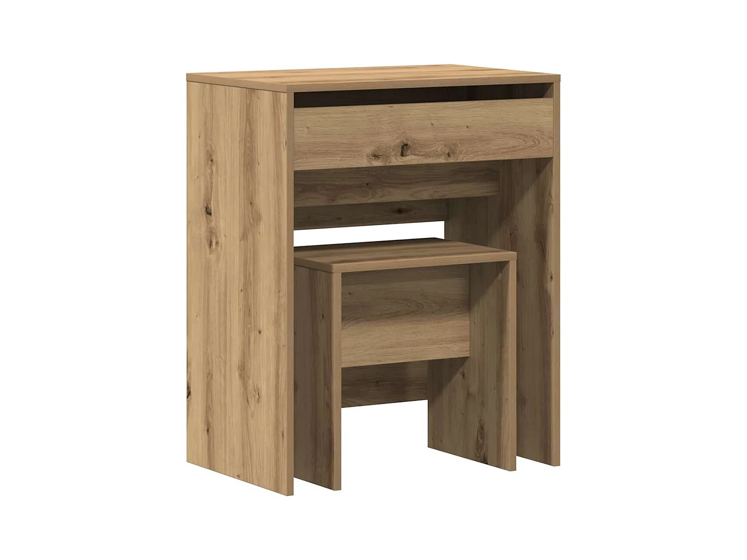 Coiffeuse chêne artisanal 60 x 40 x 75 cm Bois d'ingénierie