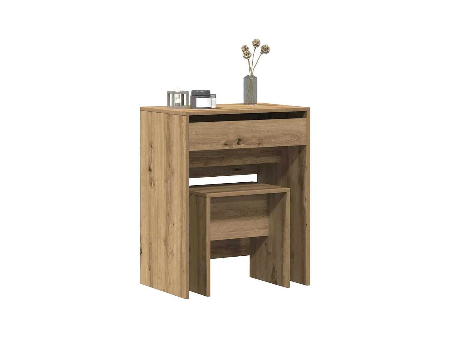 Coiffeuse chêne artisanal 60 x 40 x 75 cm Bois d'ingénierie