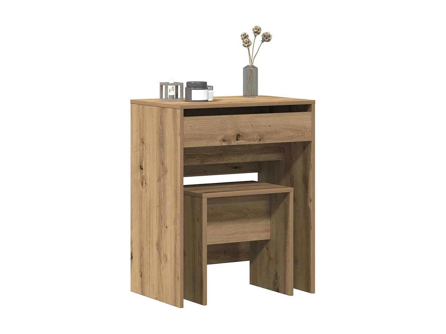 Coiffeuse chêne artisanal 60 x 40 x 75 cm Bois d'ingénierie