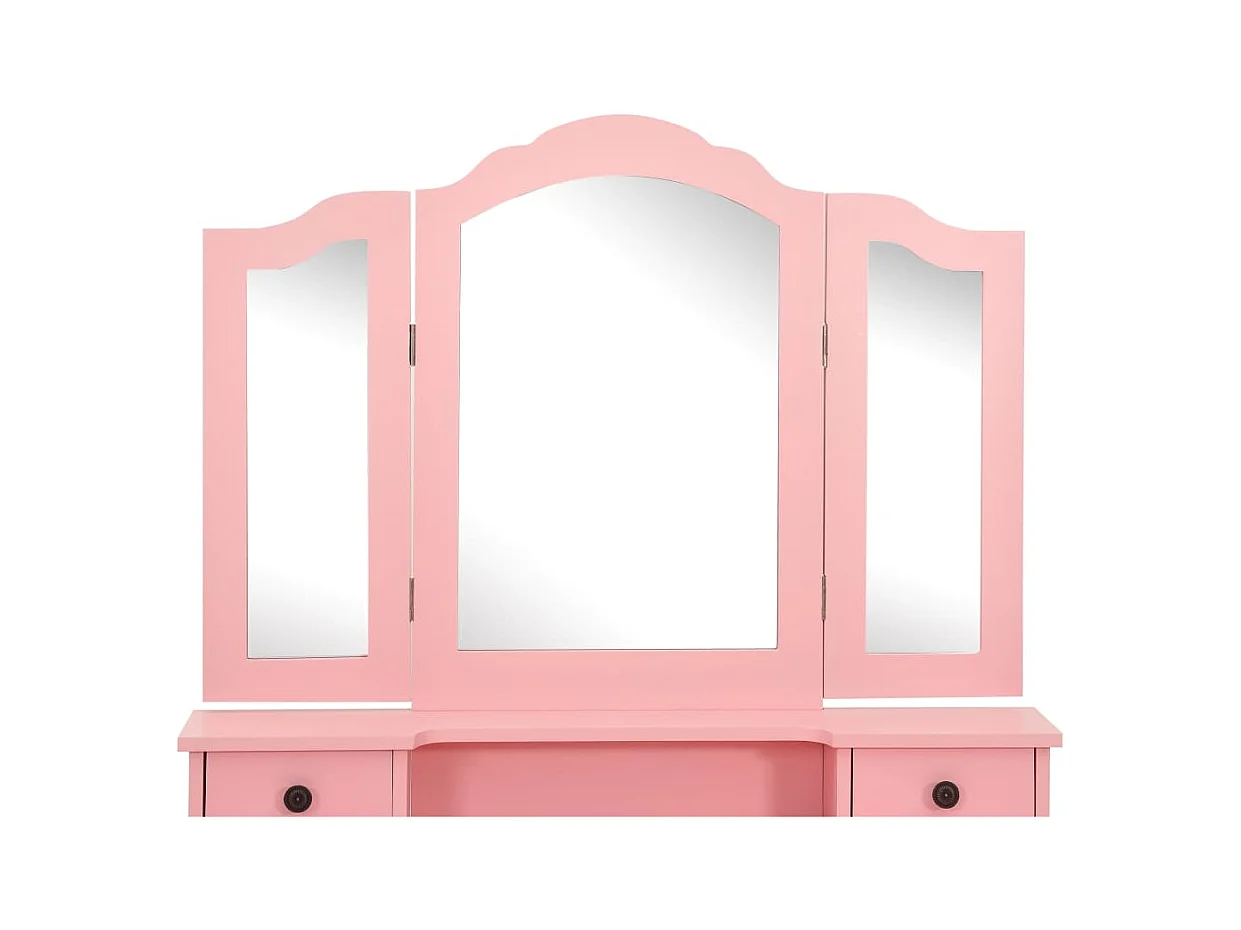 Ensemble de coiffeuse avec tabouret Rose 80x69x141 cm Paulownia