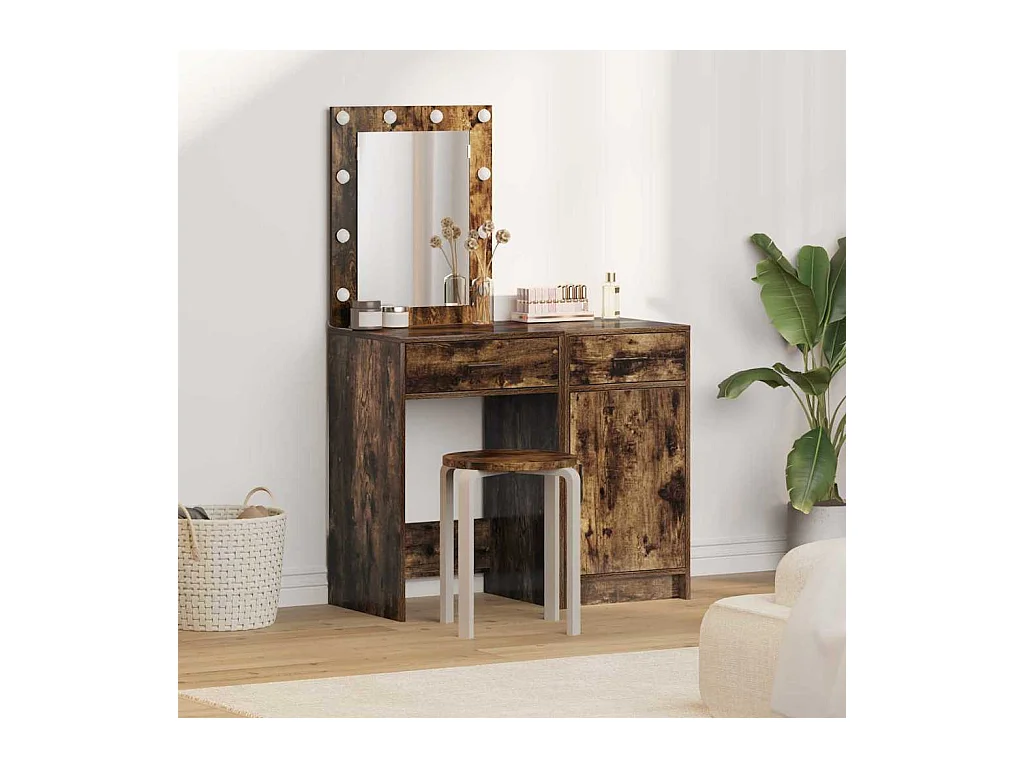 Table de Toilette avec tiroir 2 pcs Marron 50 x 41 x 135 cm