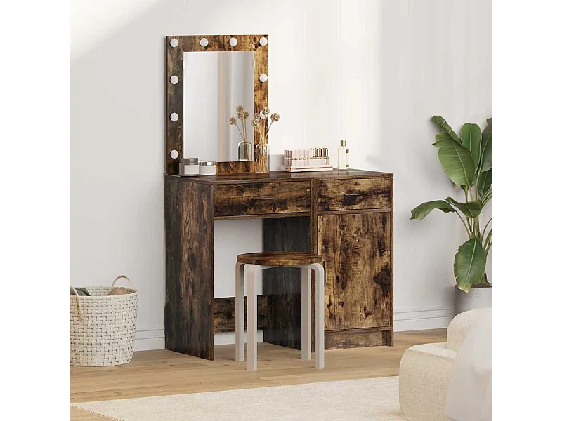 Table de Toilette avec tiroir 2 pcs Marron 50 x 41 x 135 cm