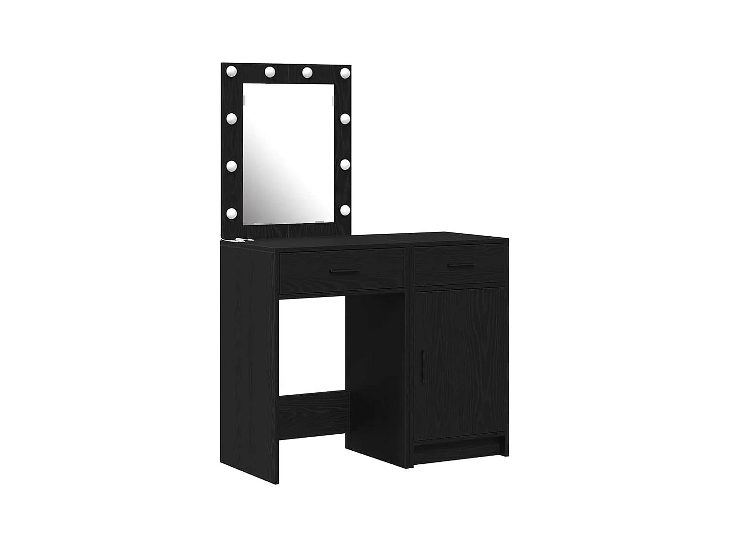 Table de Toilette 2 pcs Noir 50 x 41 x 135 cm Bois d'ingénierie