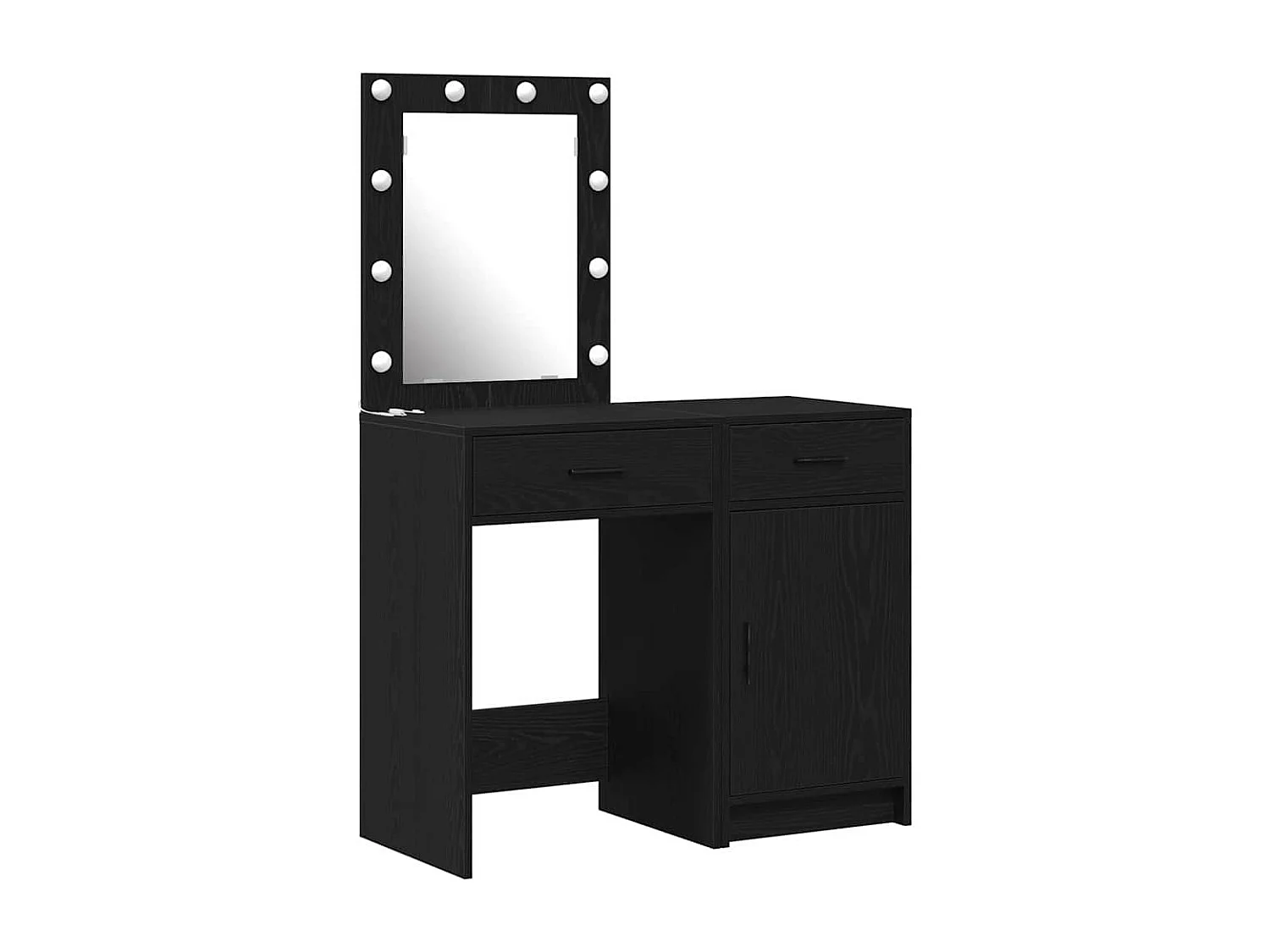 Table de Toilette 2 pcs Noir 50 x 41 x 135 cm Bois d'ingénierie