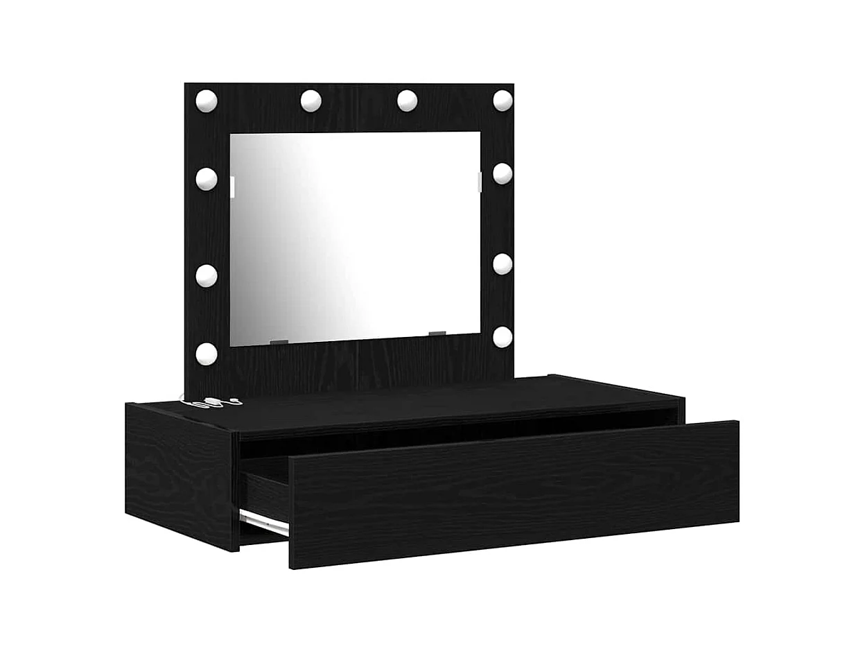 Table de Toilette Noir 83 x 40 x 70 cm Bois d'ingénierie