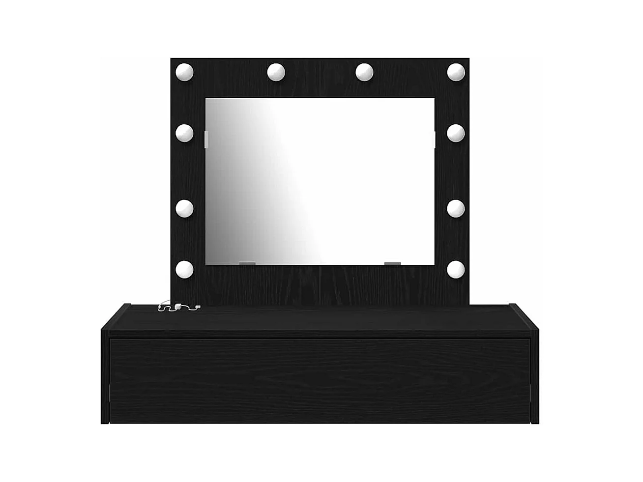 Table de Toilette Noir 83 x 40 x 70 cm Bois d'ingénierie