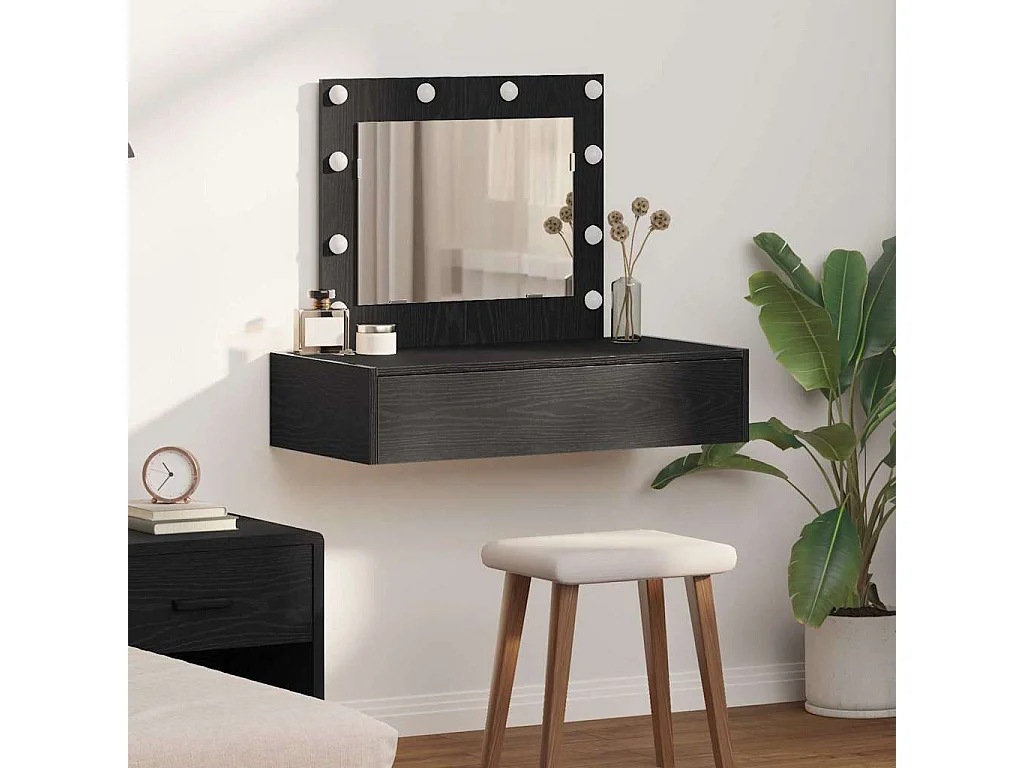 Table de Toilette Noir 83 x 40 x 70 cm Bois d'ingénierie