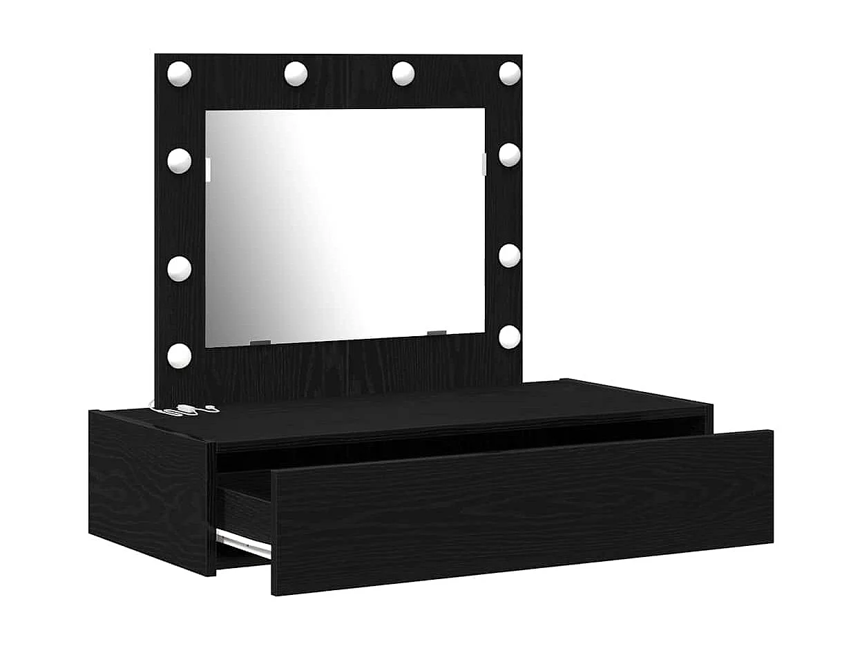 Table de Toilette Noir 83 x 40 x 70 cm Bois d'ingénierie