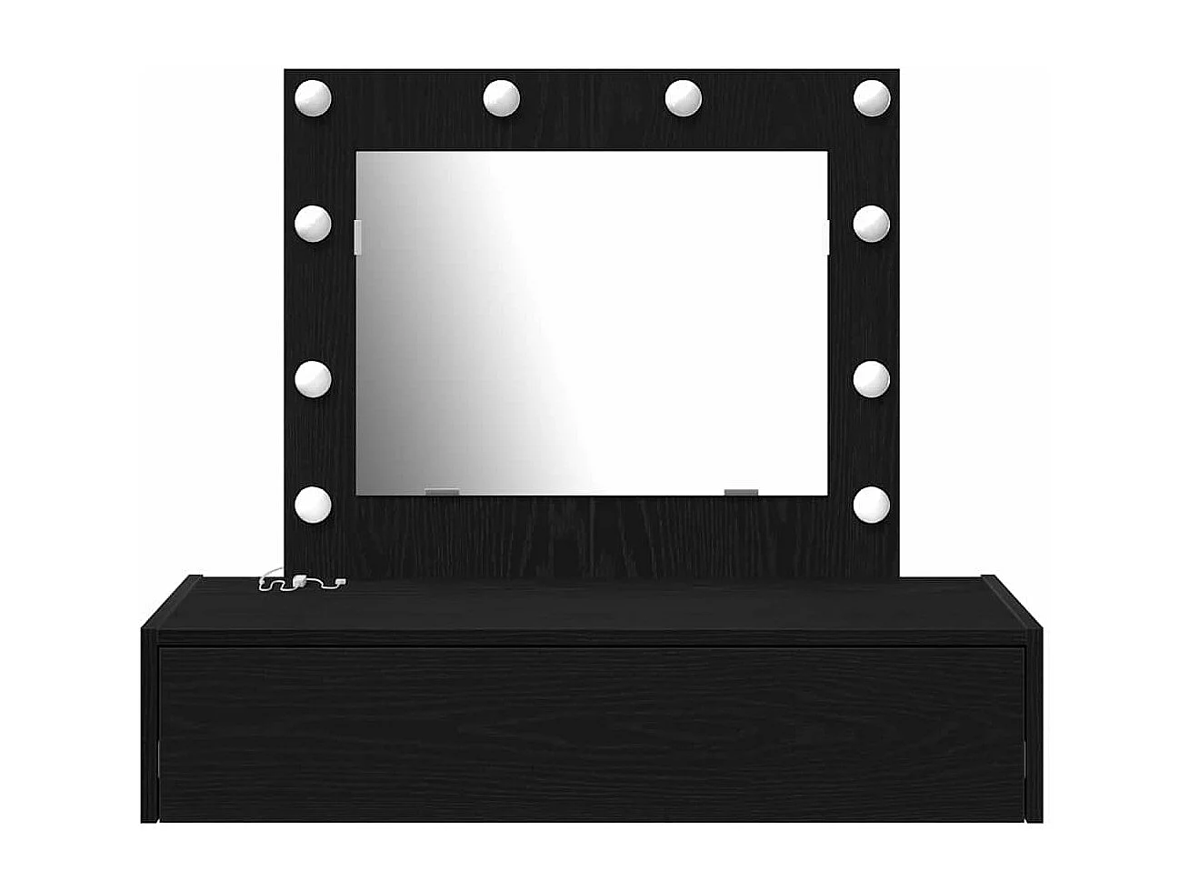 Table de Toilette Noir 83 x 40 x 70 cm Bois d'ingénierie