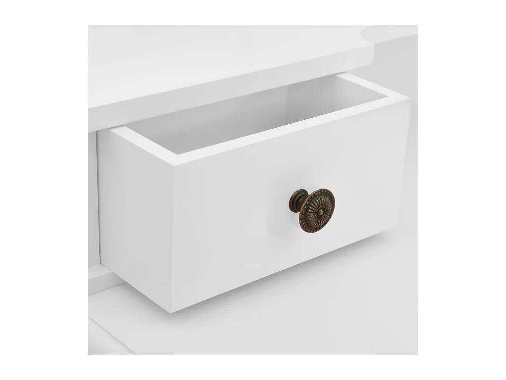 Set da toeletta con sgabello Bianco 80x69x141cm Paulownia