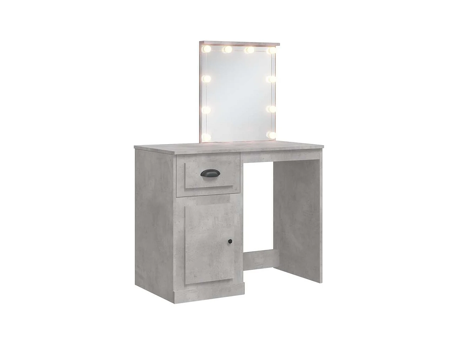 Kaptafel met ledverlichting, betongrijs, 90x42x132,5 cm