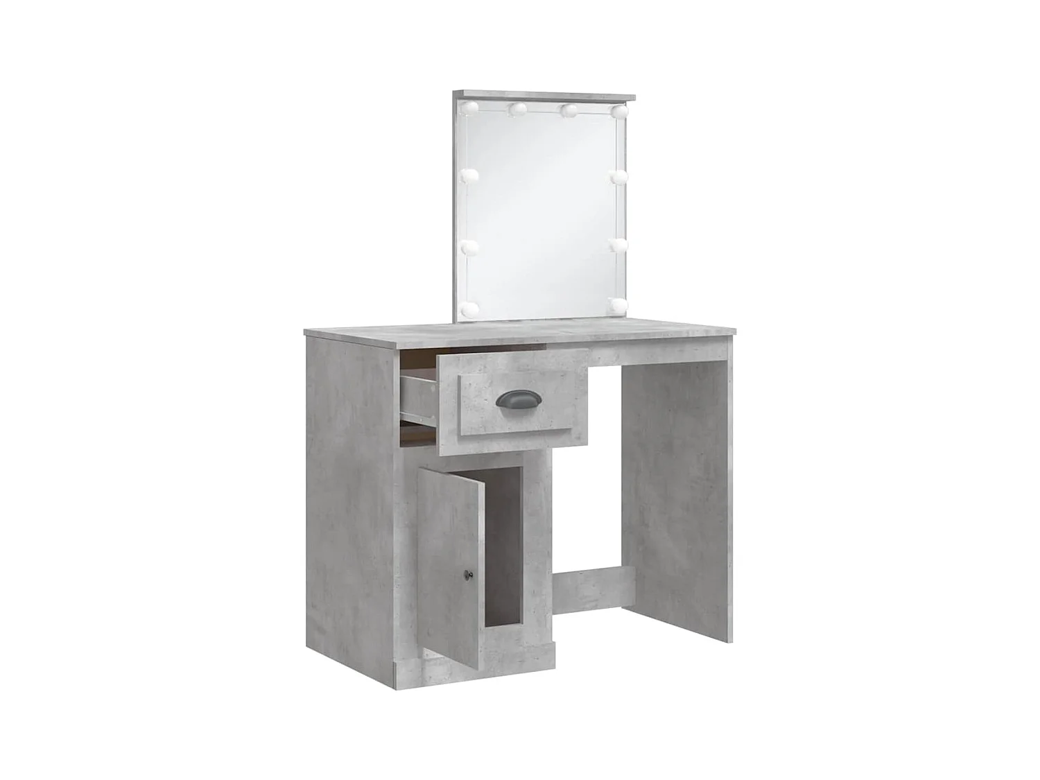 Kaptafel met ledverlichting, betongrijs, 90x42x132,5 cm