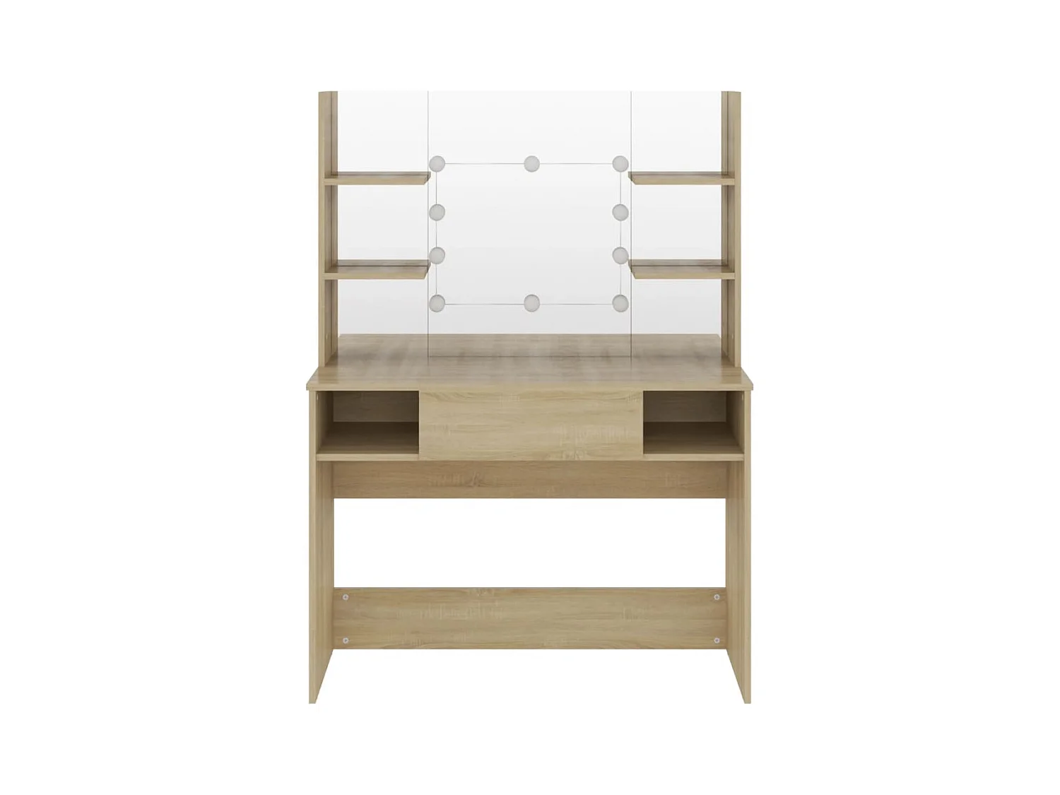 Kaptafel met LED-verlichting 100x40x135 cm MDF Eiken