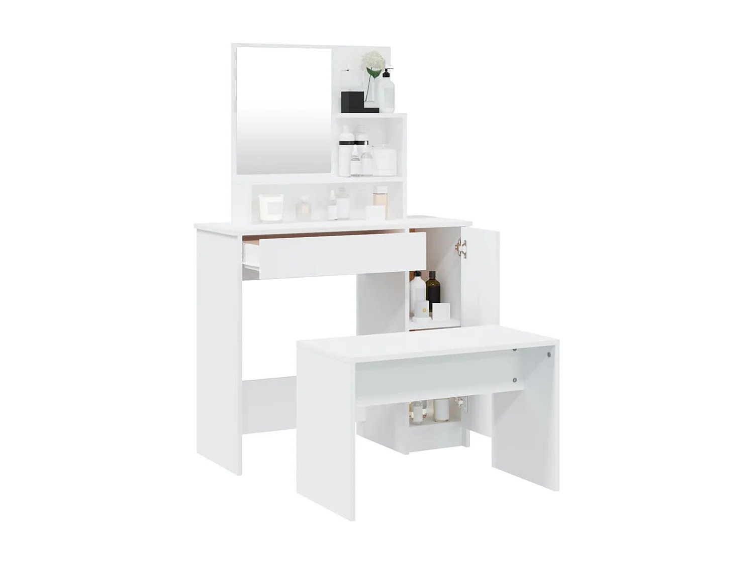 Juego de tocador blanco 86,5x35x136 cm