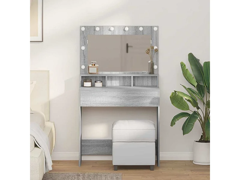 Coiffeuse Sonoma gris 79 x 41 x 135 cm Bois d'ingénierie