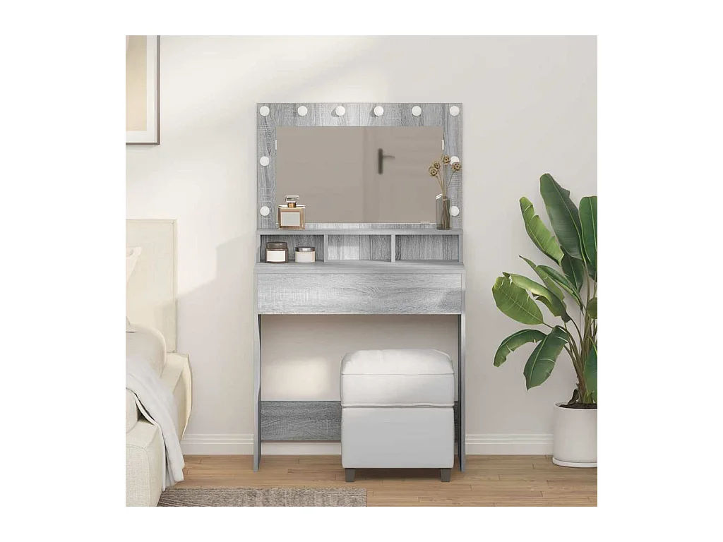 Coiffeuse Sonoma gris 79 x 41 x 135 cm Bois d'ingénierie