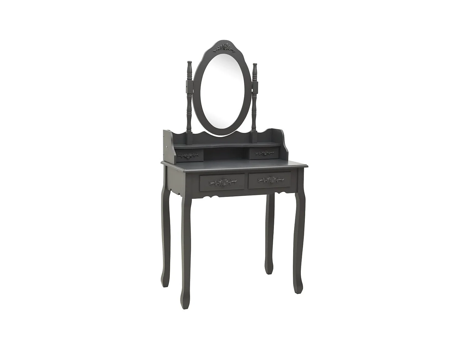 Kaptafelset met kruk Grijs 75x69x140 cm Paulownia