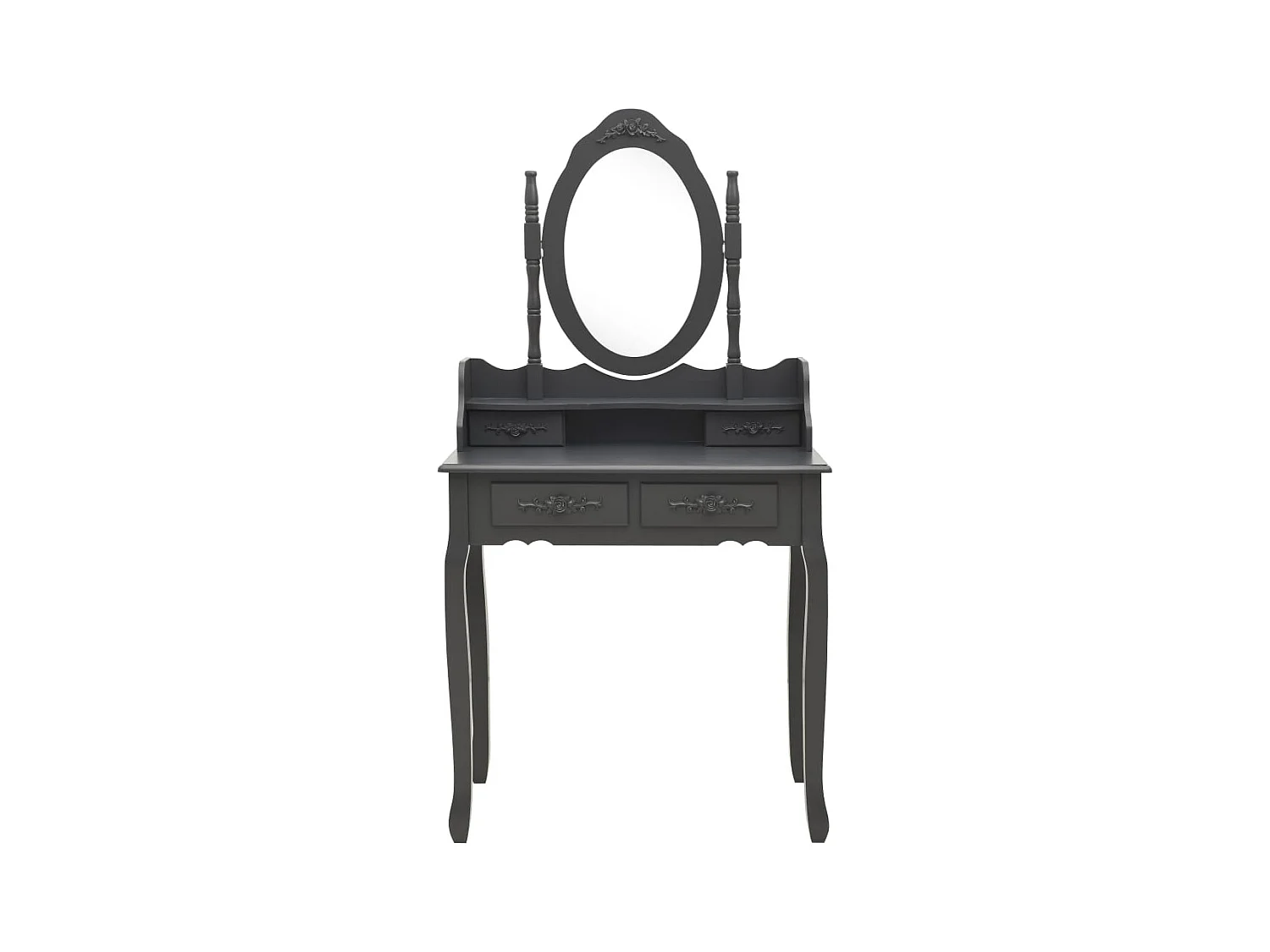 Kaptafelset met kruk Grijs 75x69x140 cm Paulownia