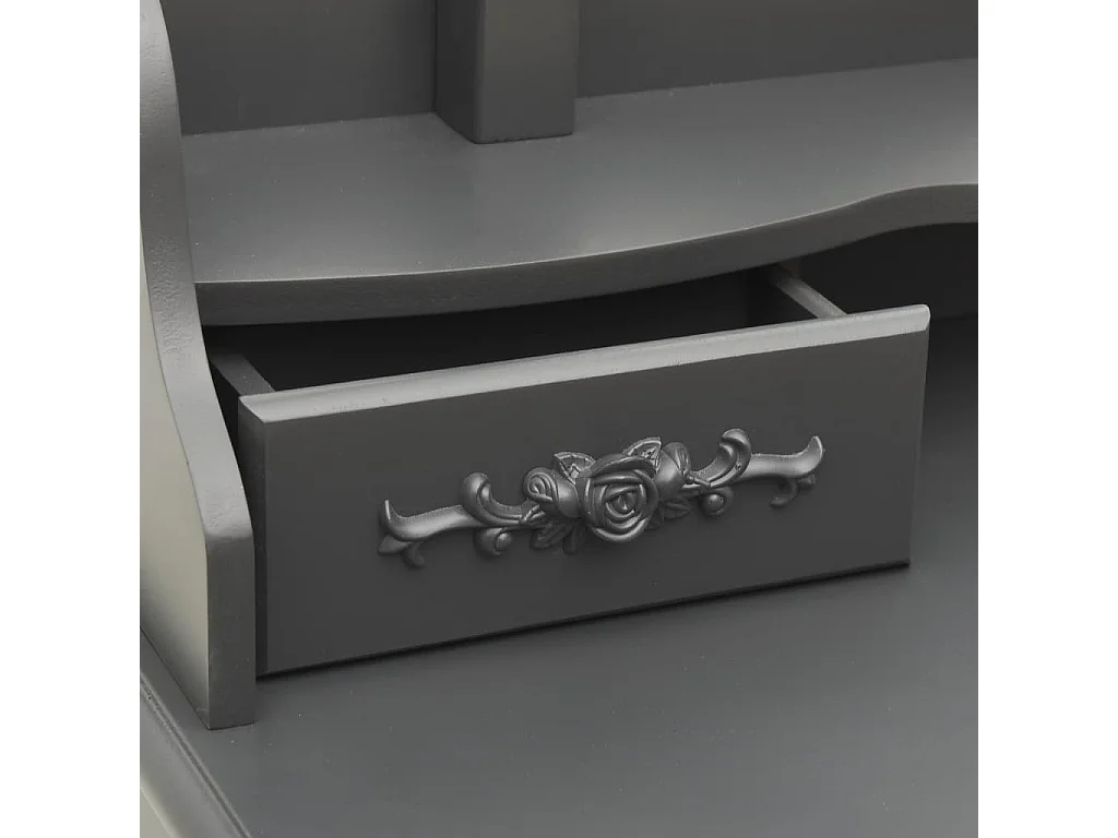 Kaptafelset met kruk Grijs 75x69x140 cm Paulownia