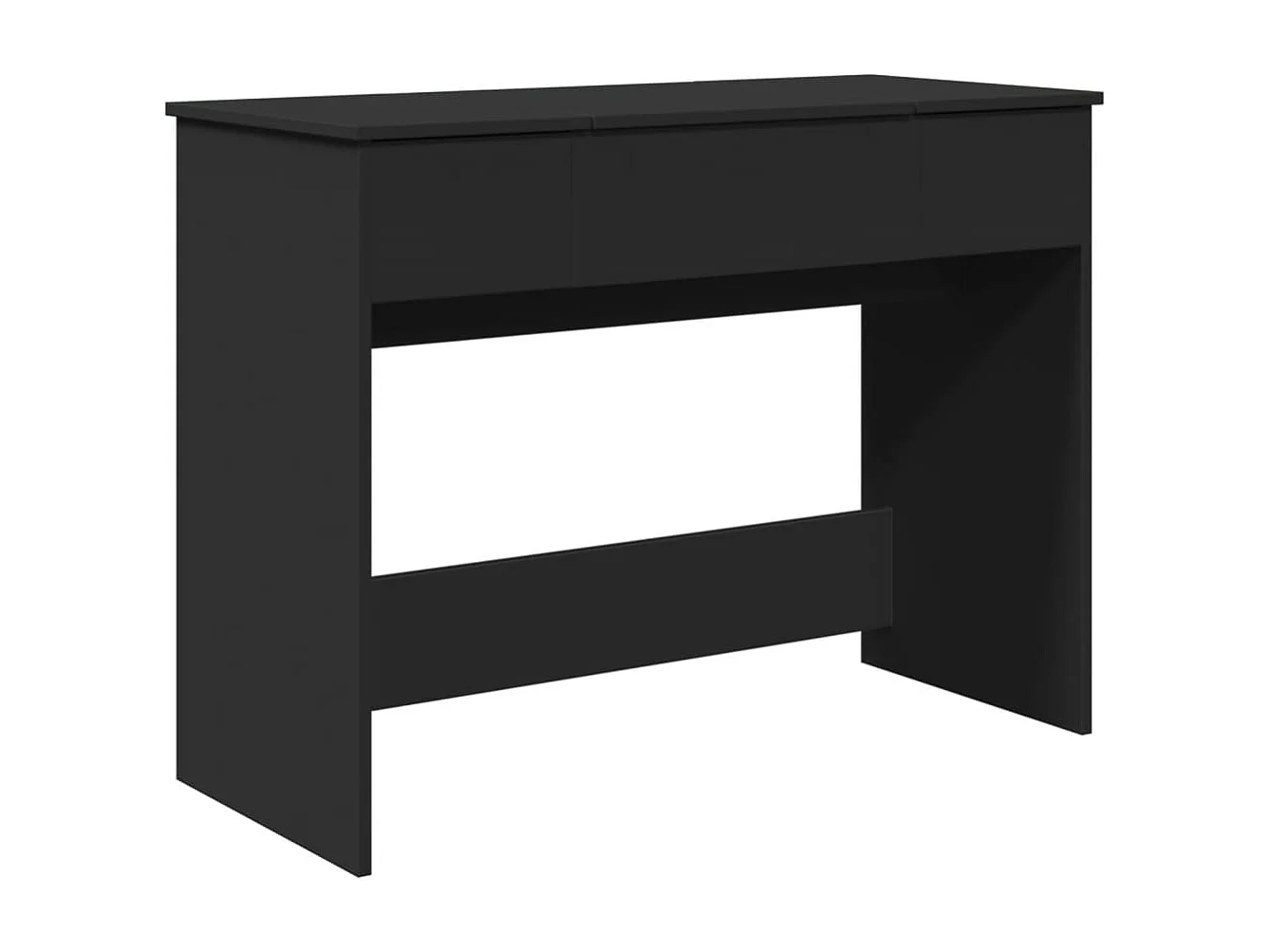 Coiffeuse avec miroir noir 100x45x76 cm