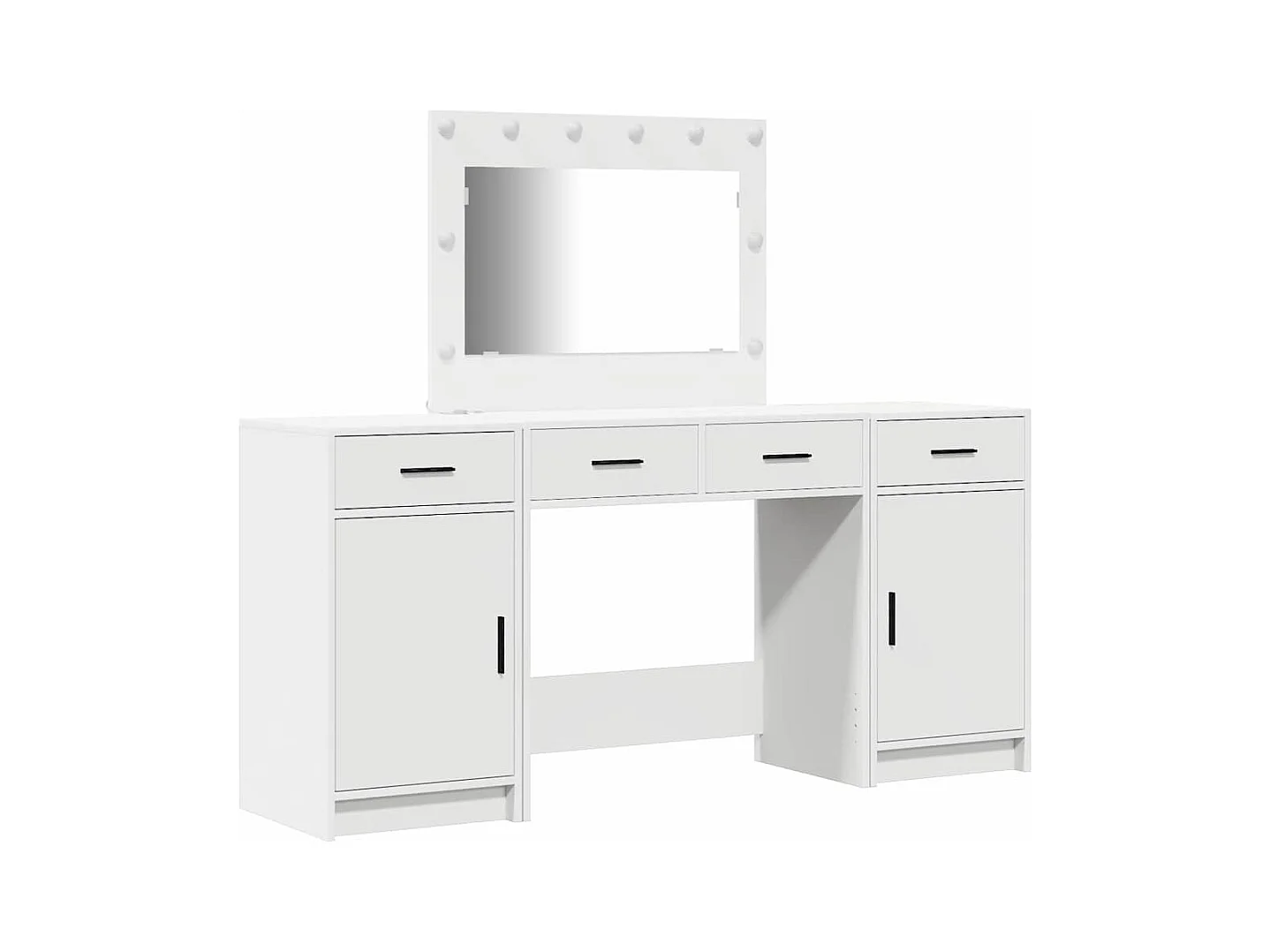 Table de Toilette 3 pcs Blanc 40 x 41 x 75 cm Bois d'ingénierie