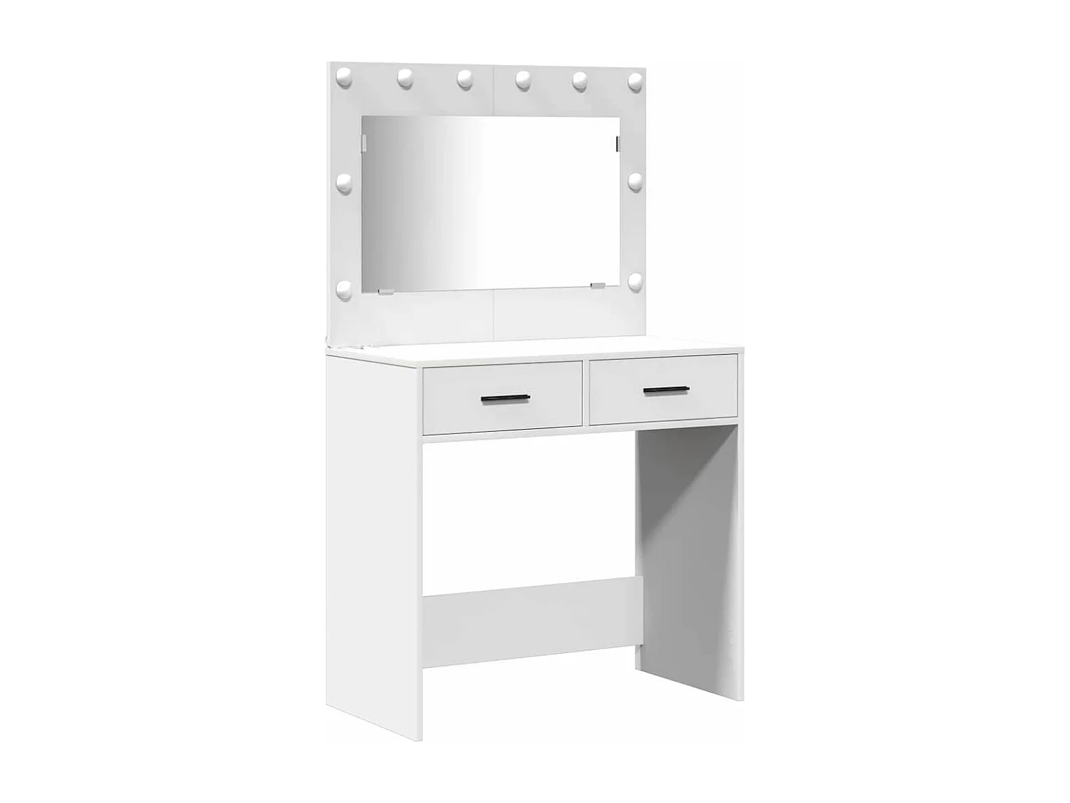 3-delige kaptafelset, wit, 40 x 41 x 75 cm, bewerkt hout