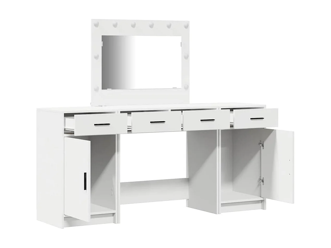 3-delige kaptafelset, wit, 40 x 41 x 75 cm, bewerkt hout