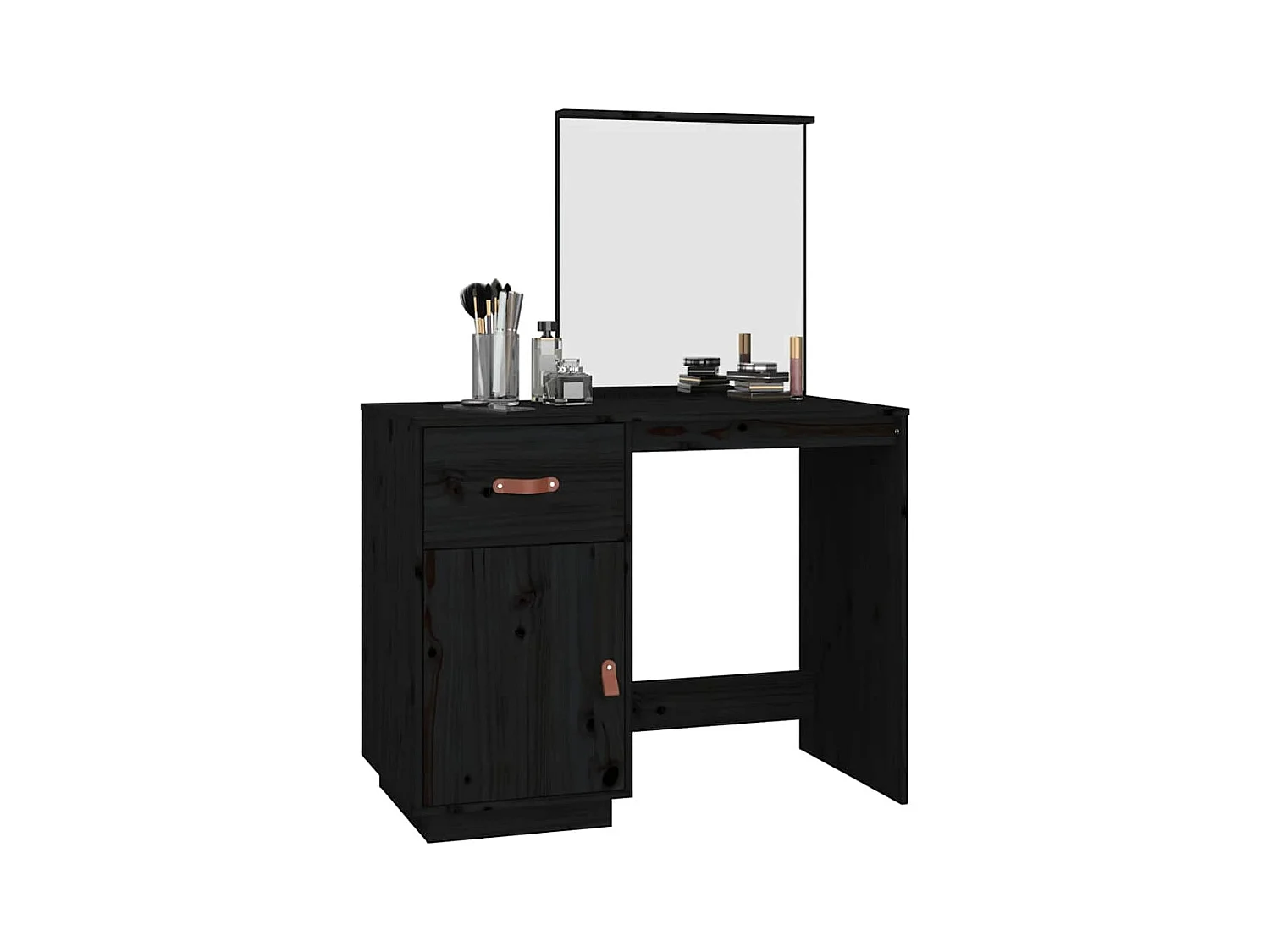 Zwarte kaptafel 95x50x134 cm massief grenenhout