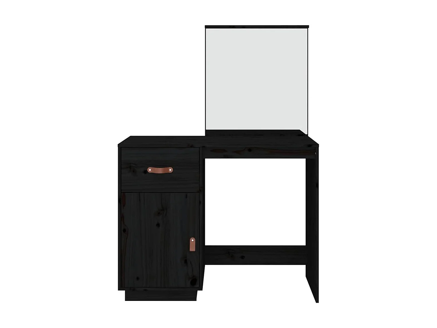 Toletta nera 95x50x134 cm in legno massello di pino