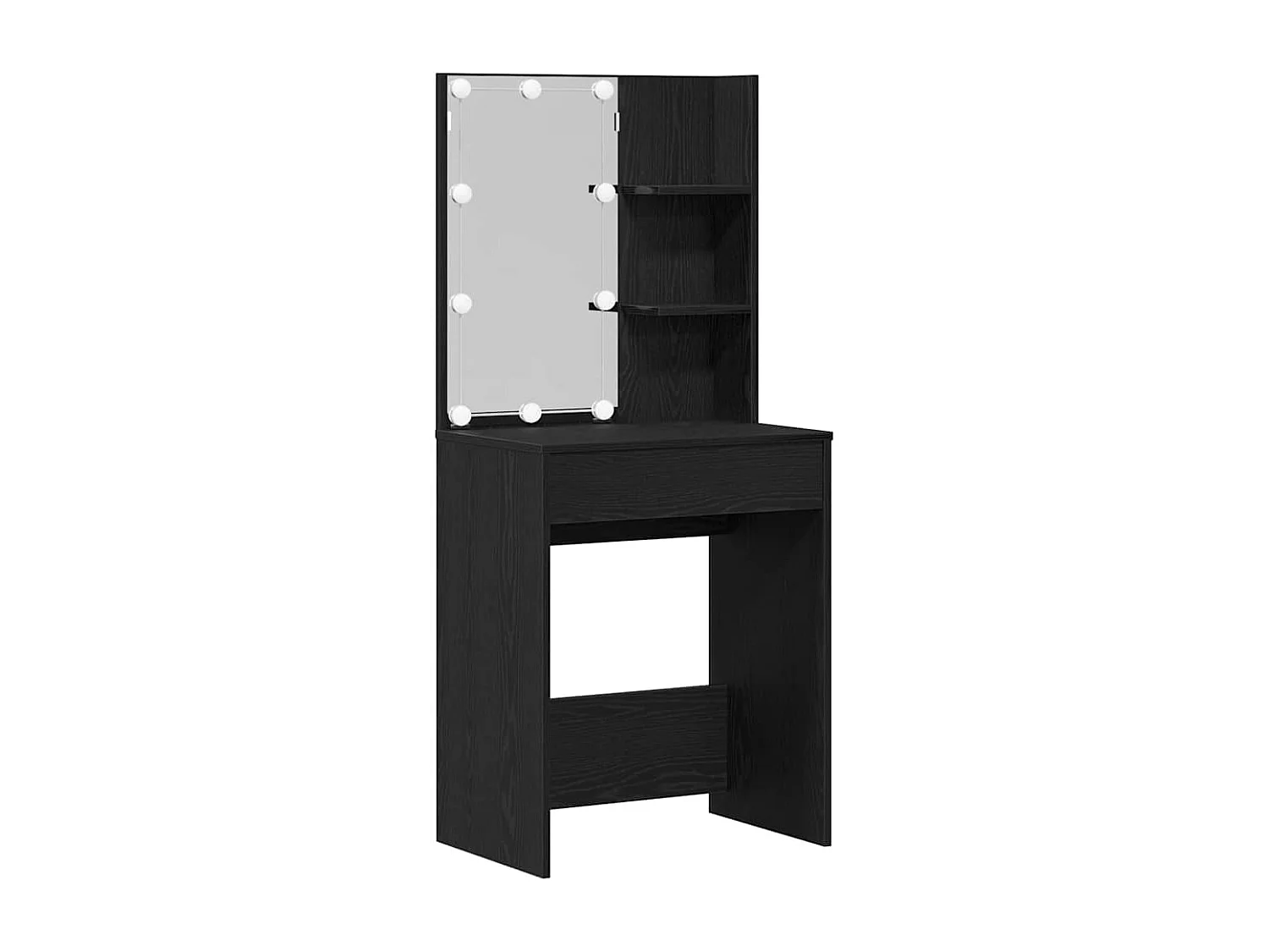 Table de maquillage LED Chêne noir 140 x 40 x 140 cm