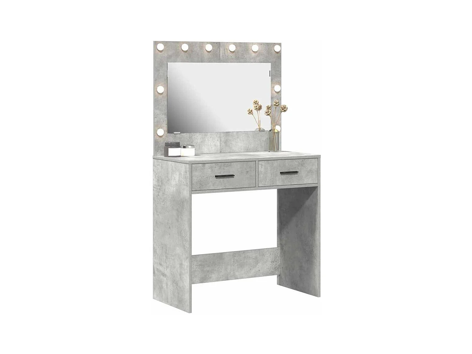 Tavolo da toeletta grigio cemento 78,5 x 41 x 135 cm in legno ingegnerizzato