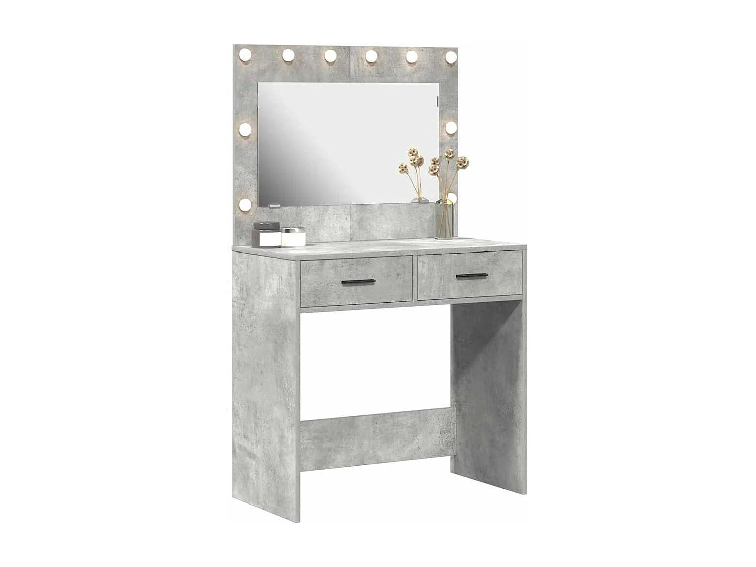 Betongrijze kaptafel 78,5 x 41 x 135 cm bewerkt hout