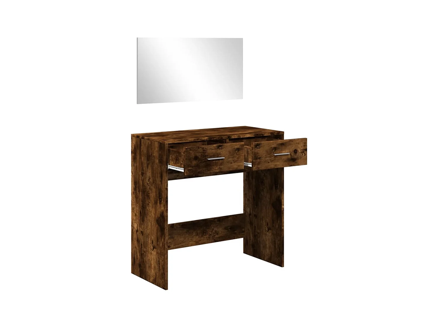 Tocador con espejo de roble ahumado 80x39x80 cm