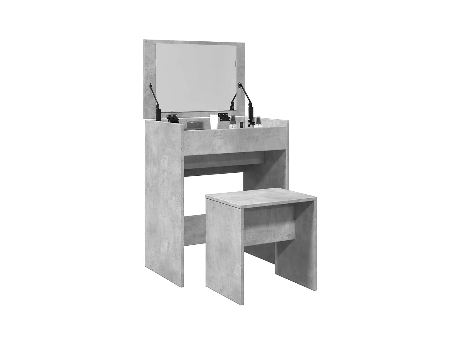 Betongrijze kaptafel en kruk 60x40x113,5 cm
