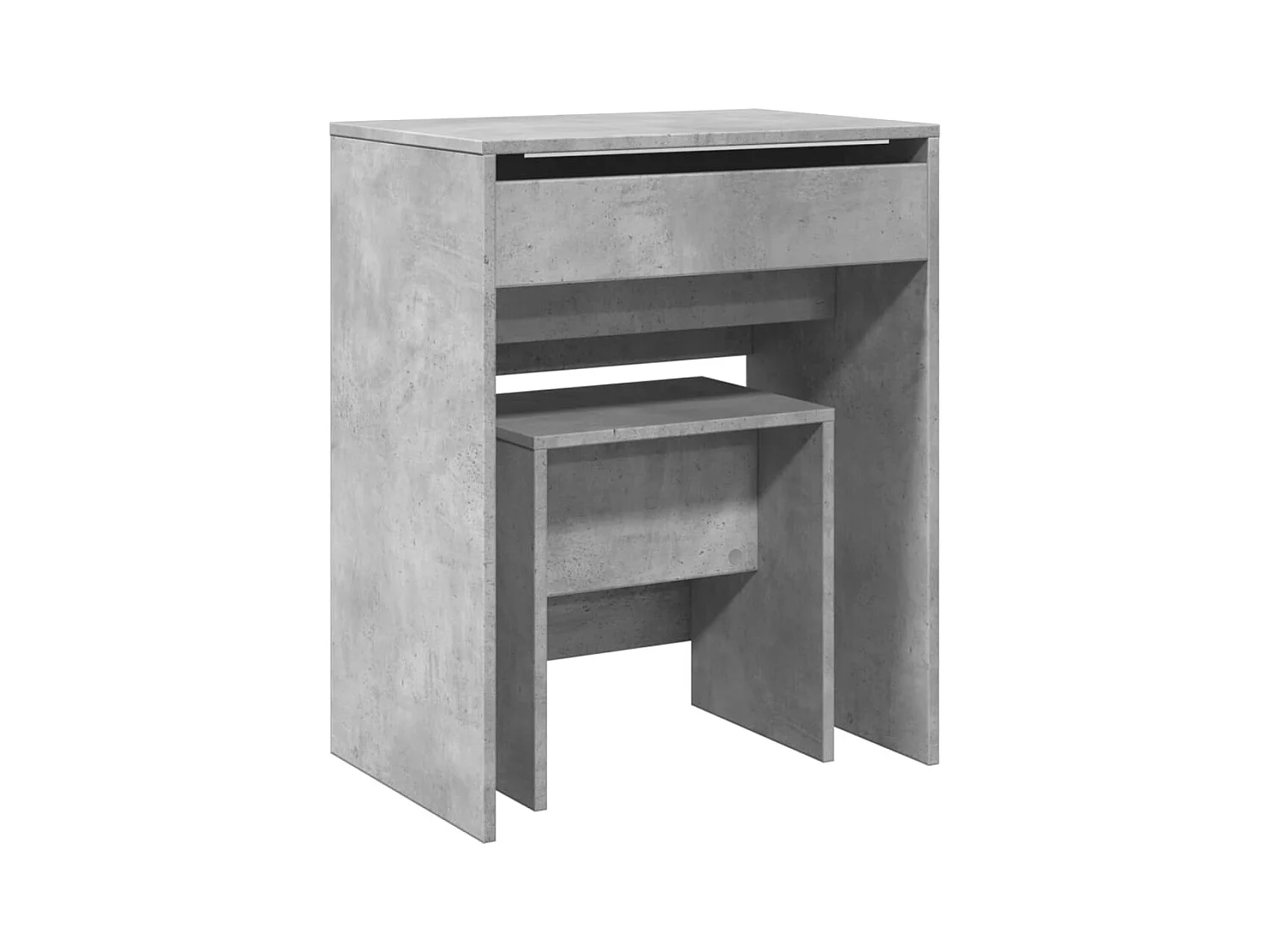 Betongrijze kaptafel en kruk 60x40x113,5 cm