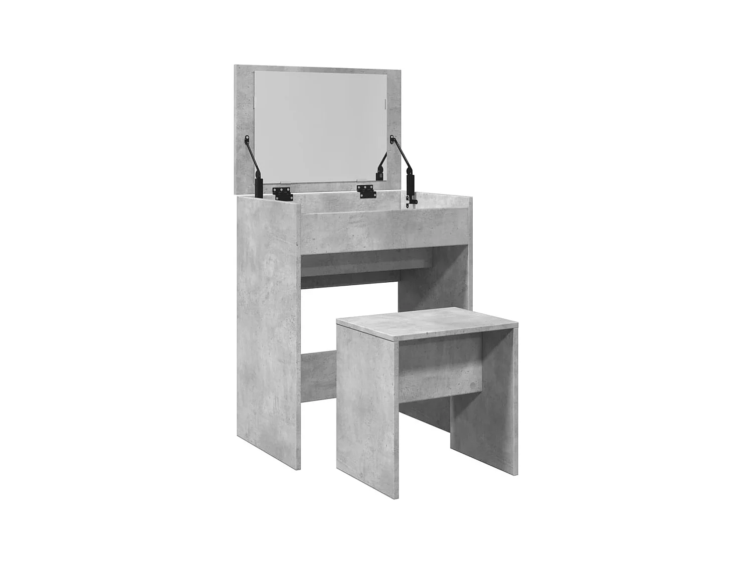 Betongrijze kaptafel en kruk 60x40x113,5 cm