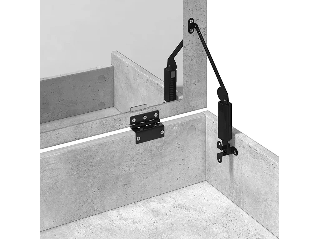 Betongrijze kaptafel en kruk 60x40x113,5 cm