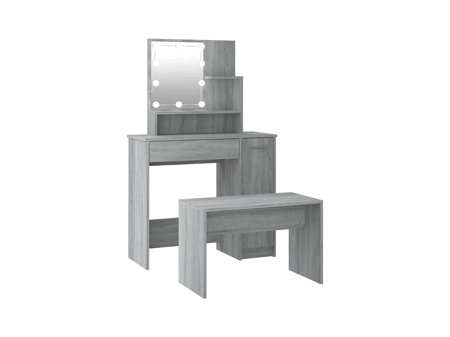 Sonoma Grey Engineered Wood LED-wastafelset