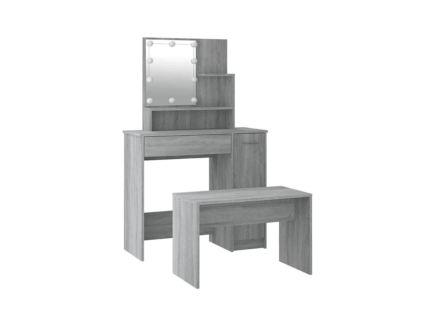 Sonoma Grey Engineered Wood LED-wastafelset