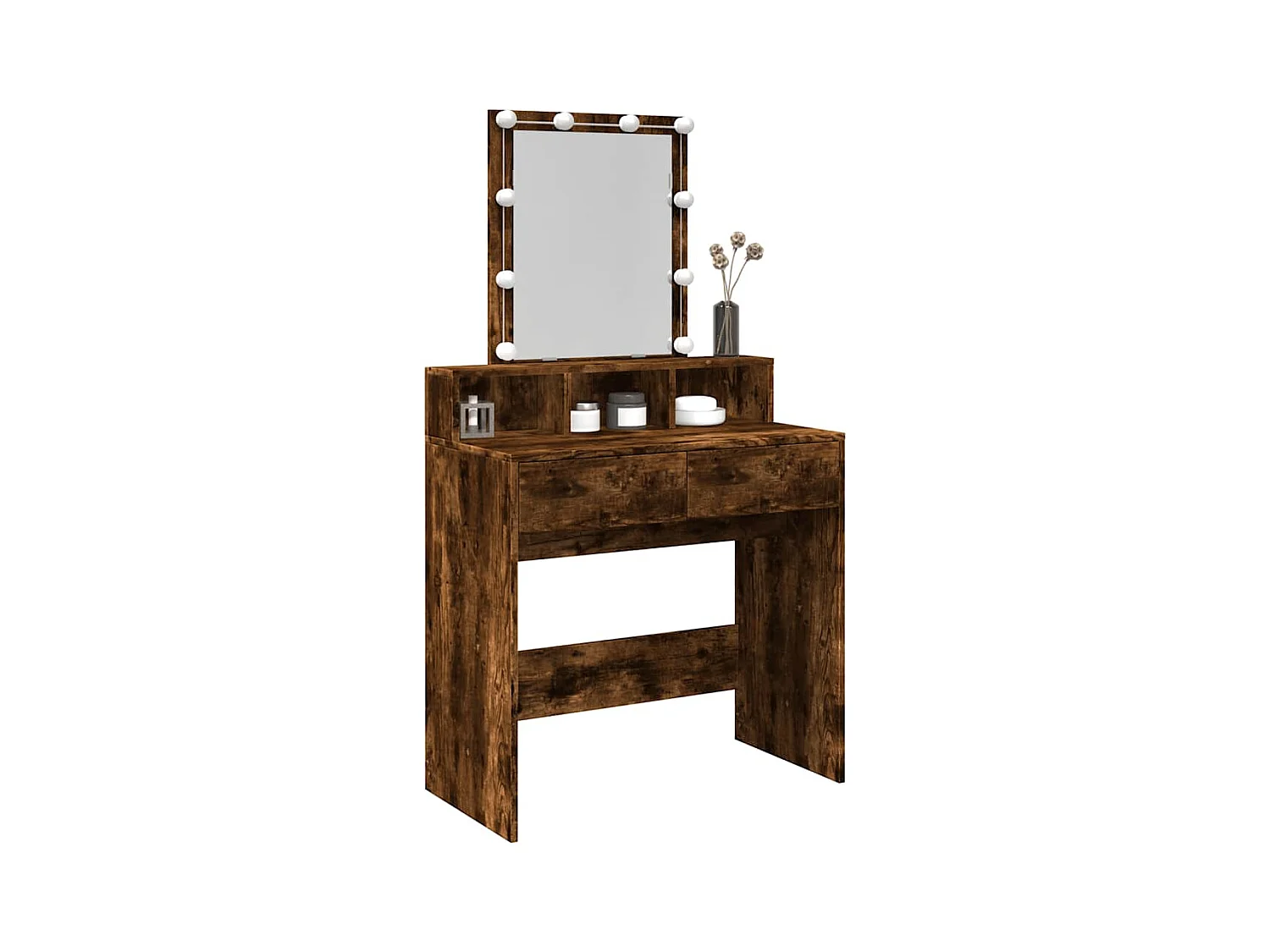 Kaptafel met LED gerookt eiken 80x41x144,5 cm