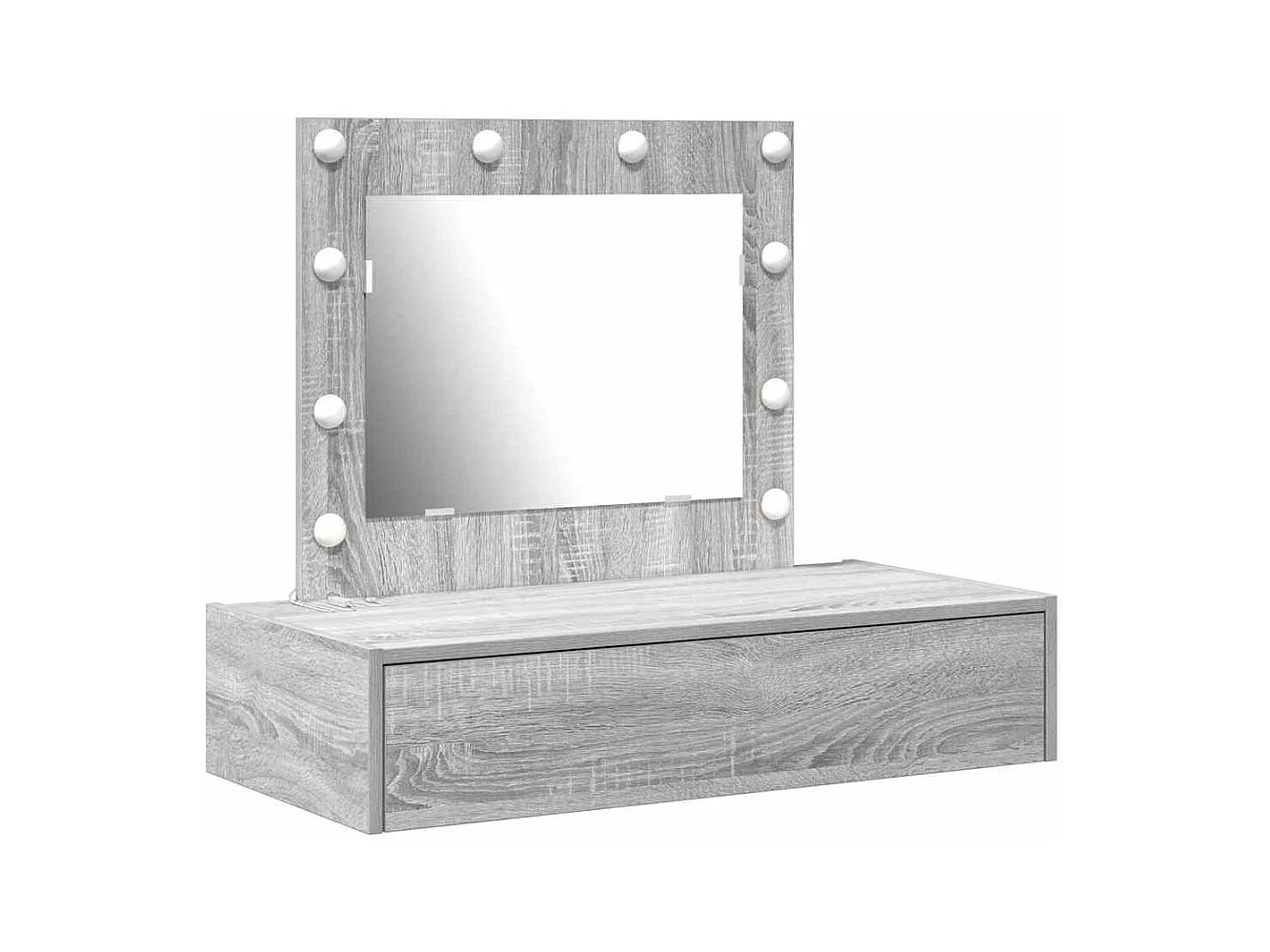 Grijze kaptafel 83 x 40 x 70 cm bewerkt hout